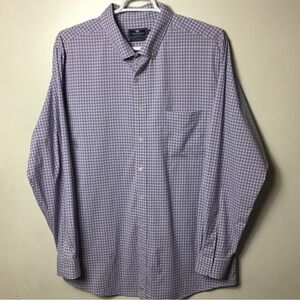 Vineyard Vines Performance Pink Blue Check Classic Fit Murray Button Down Shirt